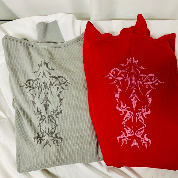 Levi's Ribbed Henley Top - Red - Picture 14 of 14